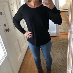 Calvin Klein Sheer Sleeve Top